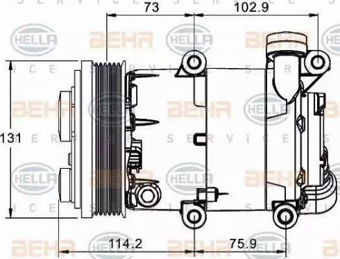 HELLA 8FK 351 334-031 - Компрессор кондиционера unicars.by