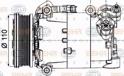 HELLA 8FK 351 334-361 - Компрессор кондиционера unicars.by