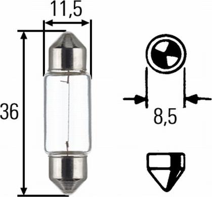 HELLA 8GM 002 092-123 - Лампа накаливания, фонарь освещения номерного знака unicars.by