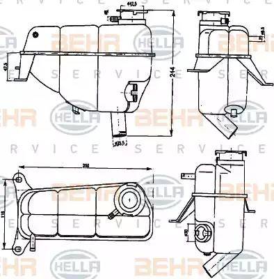 HELLA 8MA 376 755-171 - Компенсационный бак, охлаждающая жидкость unicars.by