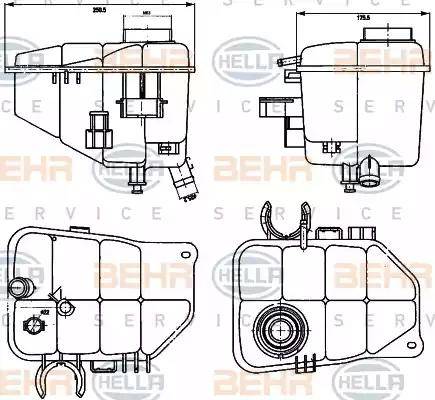 HELLA 8MA 376 755-221 - Компенсационный бак, охлаждающая жидкость unicars.by