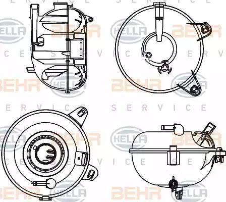 HELLA 8MA 376 702-464 - Компенсационный бак, охлаждающая жидкость unicars.by