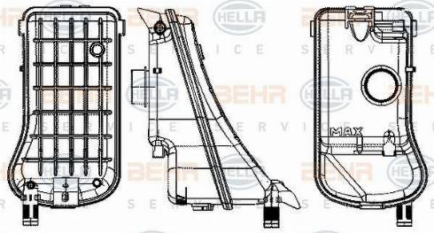 HELLA 8MA 376 702-334 - Компенсационный бак, охлаждающая жидкость unicars.by