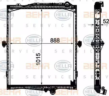 HELLA 8MK 376 906-321 - Радиатор, охлаждение двигателя unicars.by