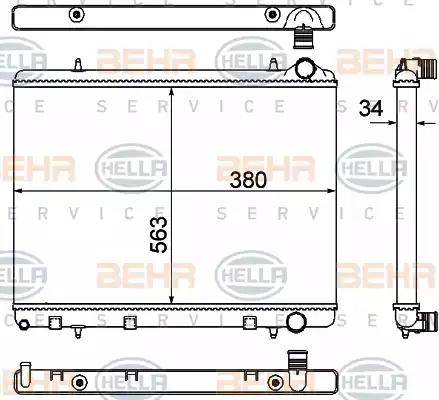 HELLA 8MK 376 901-031 - Радиатор, охлаждение двигателя unicars.by