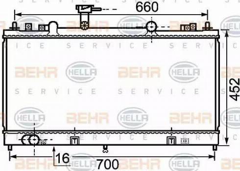 HELLA 8MK 376 750-281 - Радиатор, охлаждение двигателя unicars.by