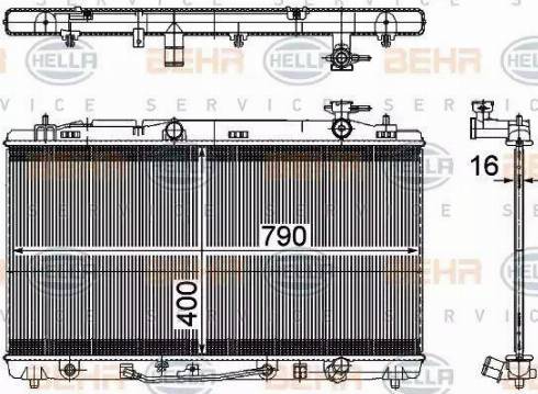 HELLA 8MK 376 764-781 - Радиатор, охлаждение двигателя unicars.by