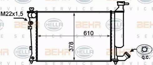 HELLA 8MK 376 767-021 - Радиатор, охлаждение двигателя unicars.by