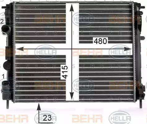 HELLA 8MK 376 700-584 - Радиатор, охлаждение двигателя unicars.by