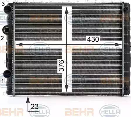 HELLA 8MK 376 700-694 - Радиатор, охлаждение двигателя unicars.by