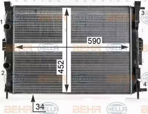 HELLA 8MK 376 700-684 - Радиатор, охлаждение двигателя unicars.by