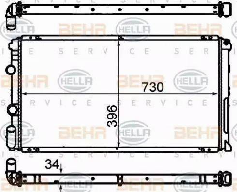 HELLA 8MK 376 708-451 - Радиатор, охлаждение двигателя unicars.by