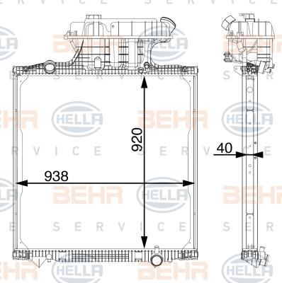 HELLA 8MK 376 702-834 - Радиатор, охлаждение двигателя unicars.by