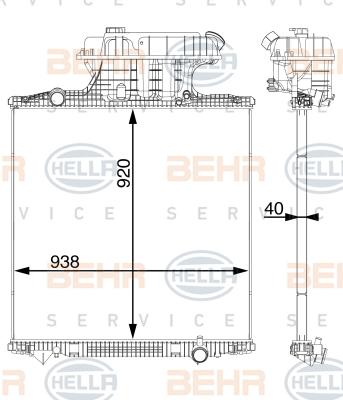 HELLA 8MK 376 702-824 - Радиатор, охлаждение двигателя unicars.by