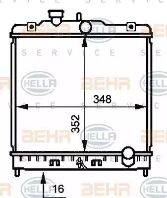 HELLA 8MK 376 707-781 - Радиатор, охлаждение двигателя unicars.by