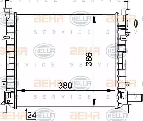 HELLA 8MK 376 714-251 - Радиатор, охлаждение двигателя unicars.by