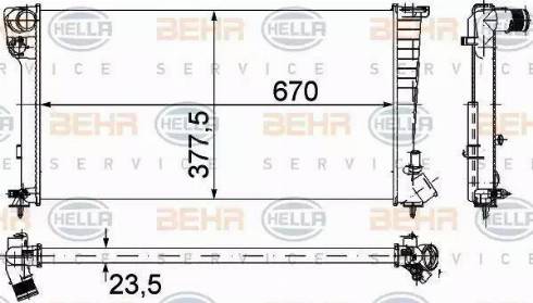 HELLA 8MK 376 715-524 - Радиатор, охлаждение двигателя unicars.by