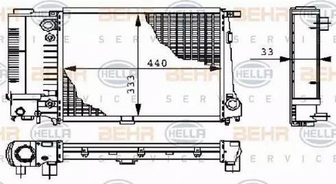 HELLA 8MK 376 711-591 - Радиатор, охлаждение двигателя unicars.by