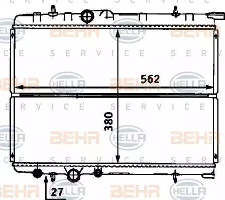 HELLA 8MK 376 718-161 - Радиатор, охлаждение двигателя unicars.by