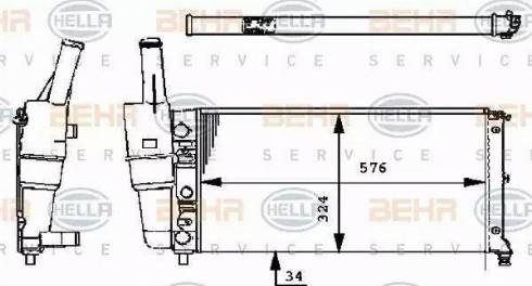 HELLA 8MK 376 713-541 - Радиатор, охлаждение двигателя unicars.by