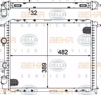 HELLA 8MK 376 717-791 - Радиатор, охлаждение двигателя unicars.by