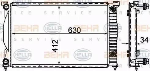 HELLA 8MK 376 781-061 - Радиатор, охлаждение двигателя unicars.by