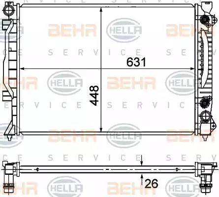 HELLA 8MK 376 781-031 - Радиатор, охлаждение двигателя unicars.by