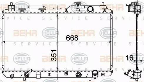 HELLA 8MK 376 724-531 - Радиатор, охлаждение двигателя unicars.by