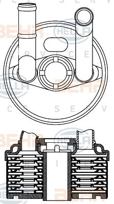 HELLA 8MO 376 797-001 - Масляный радиатор, автоматическая коробка передач unicars.by