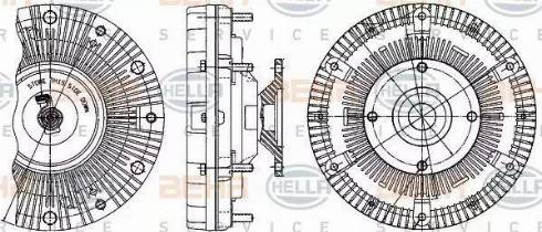 HELLA 8MV 376 906-501 - Сцепление, вентилятор радиатора unicars.by