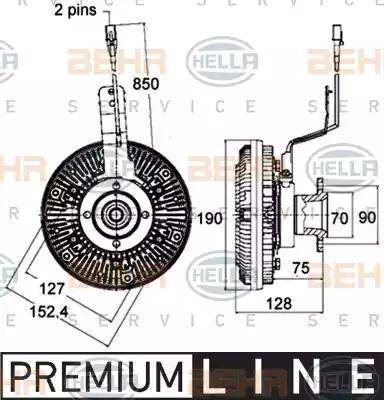 HELLA 8MV 376 758-471 - Сцепление, вентилятор радиатора unicars.by