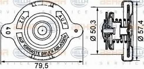 HELLA 8MY 376 742-171 - Крышка горловины радиатора unicars.by