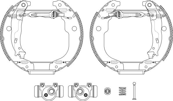 HELLA PAGID 8DB 355 005-001 - Комплект тормозных колодок, барабанные unicars.by