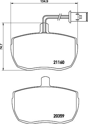 HELLA PAGID 8DB 355 005-831 - Тормозные колодки, дисковые, комплект unicars.by