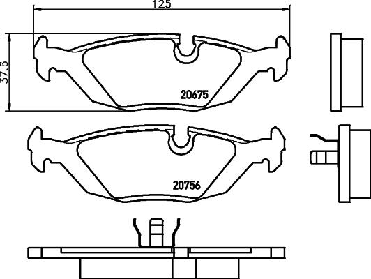 HELLA PAGID 8DB 355 006-041 - Тормозные колодки, дисковые, комплект unicars.by