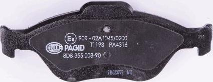 HELLA PAGID 8DB 355 008-901 - Тормозные колодки, дисковые, комплект unicars.by