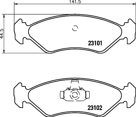 HELLA PAGID 8DB 355 008-051 - Тормозные колодки, дисковые, комплект unicars.by