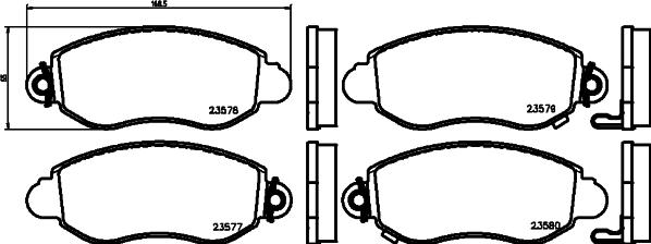 HELLA PAGID 8DB 355 019-361 - Тормозные колодки, дисковые, комплект unicars.by