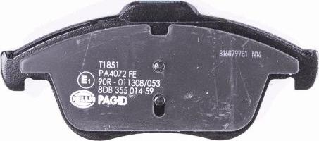 HELLA PAGID 8DB 355 014-591 - Тормозные колодки, дисковые, комплект unicars.by