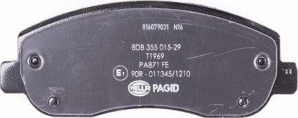 HELLA PAGID 8DB 355 015-291 - Тормозные колодки, дисковые, комплект unicars.by