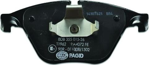 HELLA PAGID 8DB 355 015-261 - Тормозные колодки, дисковые, комплект unicars.by