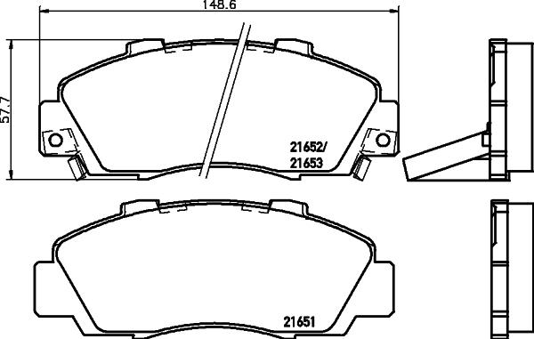 Textar 21652 - Тормозные колодки, дисковые, комплект unicars.by