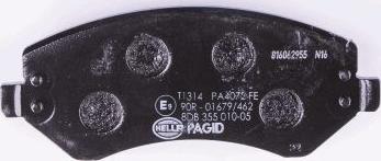 HELLA PAGID 8DB 355 010-051 - Тормозные колодки, дисковые, комплект unicars.by