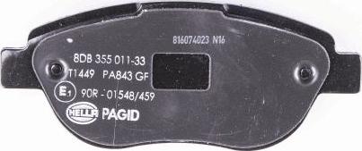 HELLA PAGID 8DB 355 011-331 - Тормозные колодки, дисковые, комплект unicars.by