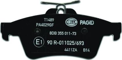 HELLA PAGID 8DB 355 011-731 - Тормозные колодки, дисковые, комплект unicars.by