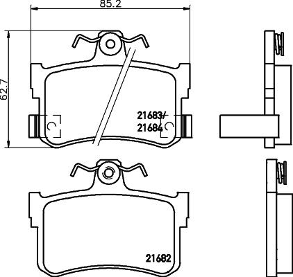 HELLA PAGID 8DB 355 018-611 - Тормозные колодки, дисковые, комплект unicars.by