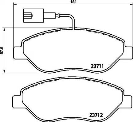 HELLA PAGID 8DB 355 018-841 - Тормозные колодки, дисковые, комплект unicars.by