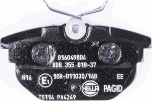 HELLA PAGID 8DB 355 018-371 - Тормозные колодки, дисковые, комплект unicars.by