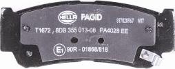 HELLA PAGID 8DB 355 013-081 - Тормозные колодки, дисковые, комплект unicars.by