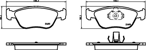 HELLA PAGID 8DB 355 032-971 - Тормозные колодки, дисковые, комплект unicars.by